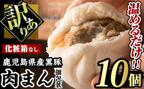 ＜数量限定企画実施中！＞【訳あり】黒豚まん12個入り！化粧箱なし自宅用！ 肉まん 黒豚 訳あり【有限会社アグリおおすみ】A188-v02