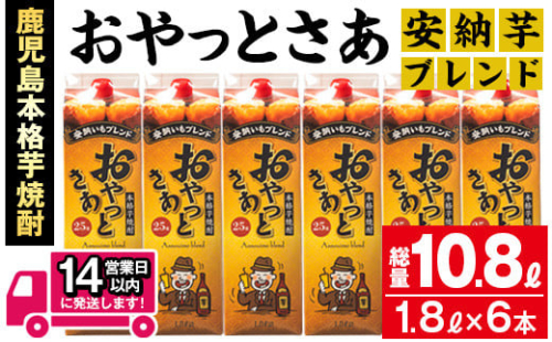 ≪鹿児島本格芋焼酎≫ハイカラさんの焼酎安納芋パック(1.8L×6本・計10.8L) 芋焼酎 お酒 セット【岩川醸造】A671