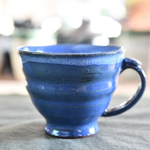 36.幸せいっぱいの摩周ブルーコーヒーカップ 1個 食器 工芸品 民芸品 陶芸 川湯温泉 5000円 北海道 弟子屈町 415119 - 北海道弟子屈町