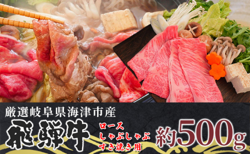 【飛騨牛】海津市産ロースしゃぶしゃぶすき焼き用スライス 【配達不可：離島】 お肉 牛肉 国産 岐阜県産 ブランド牛 柔らかい サシ 霜降り とろける 甘い脂 旨味 肉じゃが 炒め物  415561 - 岐阜県海津市
