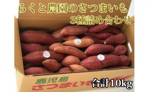 【2025年11月上旬頃～順次発送】＜訳あり・不揃い＞さつまいも3種(紅はるか・シルクスイート・安納芋)詰合せ10kg(らくと農園/013-1132) さつまいも おやつ さつま芋 焼芋 やきいも 焼きいも スイーツ