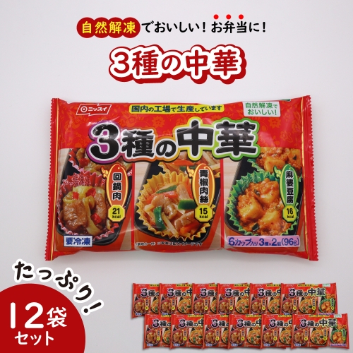 【冷凍食品】ニッスイ 自然解凍でおいしい! 3種の中華 12袋セット【モガミフーズ】 423024 - 山形県河北町