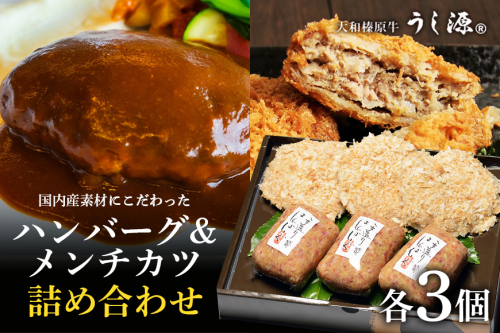 (冷凍)大和榛原牛ハンバーグ・メンチカツ詰合 / キャンプ バーベキュー 時短 父の日 母の日 奈良県 宇陀市 お中元 贈答用 贈り物 暑中見舞い お土産 お歳暮 内祝いまとめ買い 美味しい部位 キャンプ 送料無料 43254 - 奈良県宇陀市