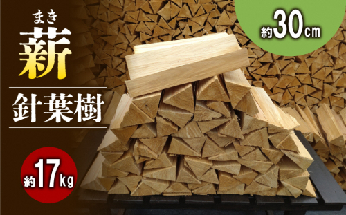 【アウトドア～キャンプ・BBQに！～】薪（針葉樹）約17kg・30cm アウトドア用品 キャンプ用品 南山城村産 針葉樹の薪 コンパクト 本格的 焚火 焚き火用 ソロキャン デイキャンプ  435736 - 京都府南山城村