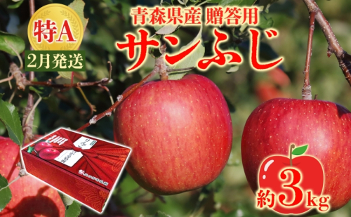 サンふじ 約3kg 贈答用 特A 特選 2月発送 化粧箱入 りんご 林檎 リンゴ 果物 フルーツ くだもの 旬 青森県産 お取り寄せ 贈り物 プレゼント 人気 東北 名産 産地直送 常温 青森県 西目屋村  499652 - 青森県西目屋村