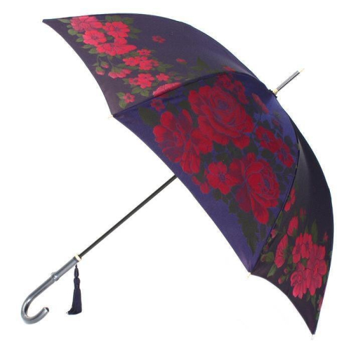 槙田商店【晴雨兼用】長傘 ”絵おり” 大バラ：紺 FAA5071 522556 - 山梨県富士河口湖町