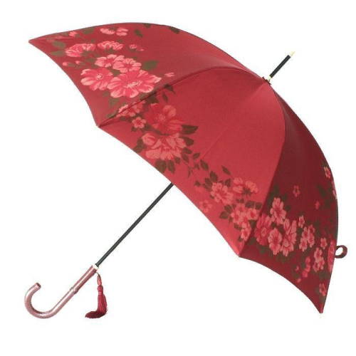 槙田商店【晴雨兼用】長傘 ”絵おり” 大バラ：エンジ FAA5069 522558 - 山梨県富士河口湖町