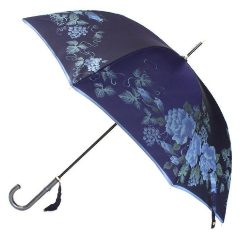 槙田商店【晴雨兼用】長傘 ”絵おり” 薔薇と葡萄 紺 FAA5073 522563 - 山梨県富士河口湖町