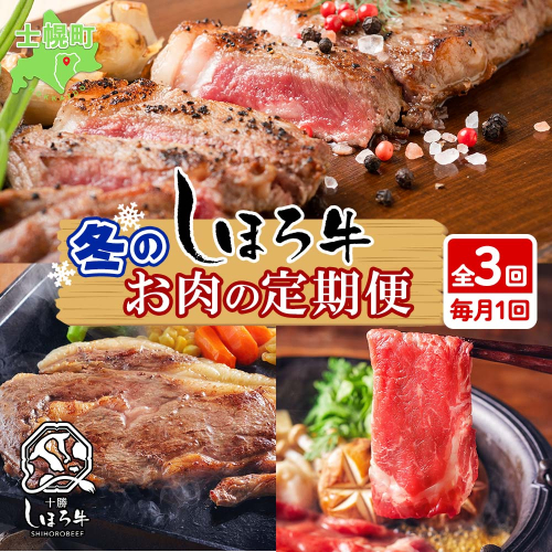 ■定期便■ 北海道 しほろ牛定期便 全3回 牛肉 サーロイン ステーキ リブロース 肉 牛 赤身肉 国産牛 肉 ビーフ 牛肉 焼肉 冷凍 お取り寄せ 頒布会 送料無料 十勝 士幌町 75000円 【X21】 528097 - 北海道士幌町