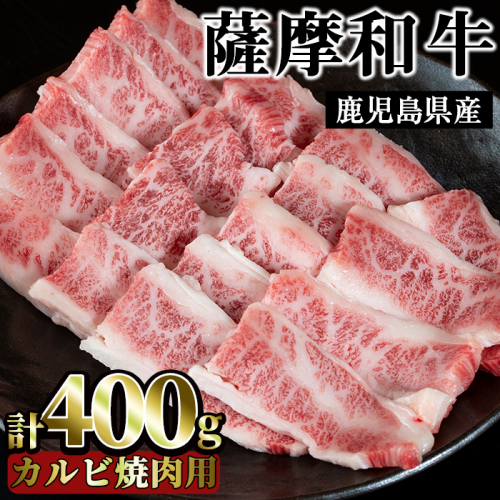 No.416 薩摩和牛の牛バラ(400g・カルビ焼肉用)国産 九州産 牛肉 和牛 牛バラ バラ肉 カルビ 焼き肉 焼肉 数量限定 BBQ キャンプ 冷凍【さつま屋産業】 53005 - 鹿児島県日置市