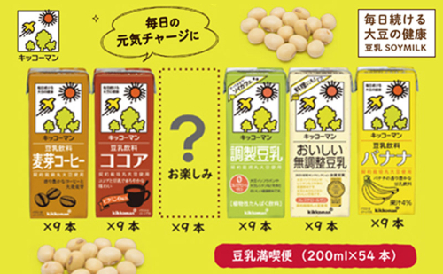 豆乳 お楽しみ付き 200ml 54本 飲み比べ セット キッコーマン 紙パック リピート 高評価 ソイミルク 植物性ミルク 豆乳飲料 調製豆乳 無調整豆乳 無調整 常温 常温保存 飲み物 飲料 ドリンク 200 健康 54491 - 岐阜県瑞穂市