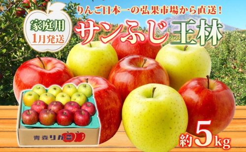 【1月発送】 家庭用 サンふじ 王林 約5kg りんご 林檎 リンゴ 果物 フルーツ くだもの 旬 青森県産 お取り寄せ 詰め合わせ セット 常温 産地直送 送料無料 青森県 西目屋村 559690 - 青森県西目屋村