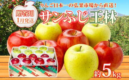 【1月発送】 贈答用 サンふじ 王林 約5kg りんご 林檎 リンゴ 果物 フルーツ くだもの 旬 青森県産 お取り寄せ 詰め合わせ セット 人気 東北 名産 常温 産地直送 送料無料 青森県 西目屋村  559693 - 青森県西目屋村