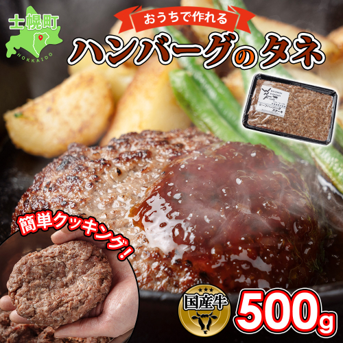 北海道 ビーフ ハンバーグステーキ 500g  ハンバーグの種 手づくり ハンバーグ タネ  卵不使用 乳不使用 小麦不使用 国産  beef 牛肉 赤身肉 国産牛 肉 おかず パーティー 冷凍 お取り寄せ 送料無料 十勝 士幌町【W07】
 561692 - 北海道士幌町