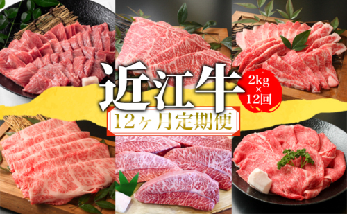 【定期便】近江牛2kgを12回お届け！【牛肉商 徳志満】 お肉 焼肉用 ステーキ しゃぶしゃぶ サイコロステーキ すき焼き  575248 - 滋賀県湖南市