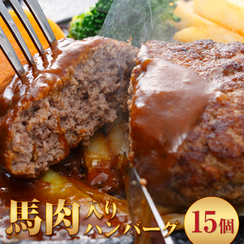 馬肉入り手作りハンバーグ(約150g×15個) 肉の宮本 《45日以内に出荷予定(土日祝除く)》 58153 - 熊本県長洲町
