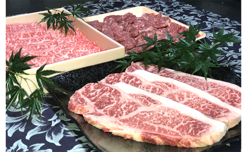 若狭牛 プレミアムセット( サーロインステーキ用 モモ焼肉用 ローススライス ) 牛肉 お肉 58232 - 福井県おおい町