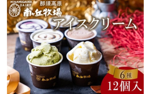 南ヶ丘牧場 アイスクリーム12個セット スイーツ アイス 高級アイス 詰め合わせ 乳牛 冷凍 那須町〔P-132〕