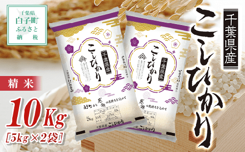 【令和6年産】千葉県産コシヒカリ＜精米＞10kg(5kg×2袋) ふるさと納税 お米 10kg 千葉県産 白子町 コシヒカリ 米 精米 こめ 送料無料 SHB002