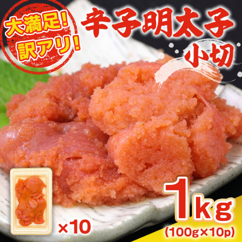 訳あり 明太子 辛子明太子 小切 100g 10p 計1kg [MEAT PLUS 福岡県 宇美町 um40azp010021] 明太子 めんたいこ 博多 ご飯のお供 おつまみ 610207 - 福岡県宇美町
