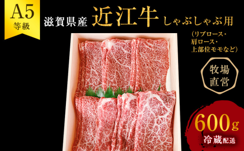 【近江牛 西川畜産】A5ランク雌牛 しゃぶしゃぶ用 約600g (リブロース・肩ロース・上部位モモ等) ふるさと納税 牛肉 お肉 ブランド牛 61631 - 滋賀県豊郷町