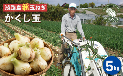 【新たまねぎ】今井ファームの淡路島たまねぎ「かくし玉」 5kg【発送時期2025年4月下旬～5月頃】 631180 - 兵庫県淡路市