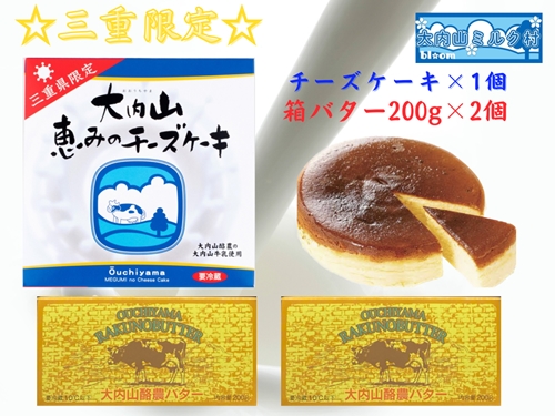 （冷凍） 恵みのチーズケーキ と 箱バター  セット ／ 大内山ミルク村 ふるさと納税 バター チーズケーキ 乳製品 デザート スイーツ 大紀ブランド 三重県 大紀町 650809 - 三重県大紀町