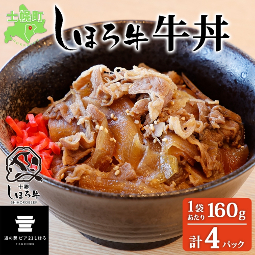 北海道 しほろ牛 牛丼の具 160g×4パック セット 牛丼 牛肉 国産牛 玉ねぎ ゴボウ 丼 冷凍 時短 簡単 便利 おかず 温めるだけ 道の駅 ピア21しほろ 送料無料 十勝 士幌町 【L45】
 650833 - 北海道士幌町