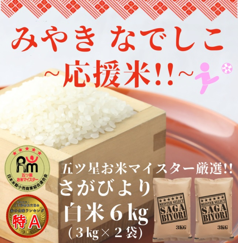CIA33_【みやきなでしこ】応援米さがびより白米６kg（３kg×２袋） 663994 - 佐賀県みやき町