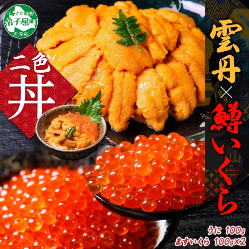 3405. 雲丹 100g 鱒いくら醤油漬け 100g×2個 うに ウニ チリ産 冷凍 いくら イクラ ます マス いくら醤油 お取り寄せ 魚卵 海鮮丼 二色丼 海鮮 寿司 送料無料 北海道 弟子屈町
 668010 - 北海道弟子屈町
