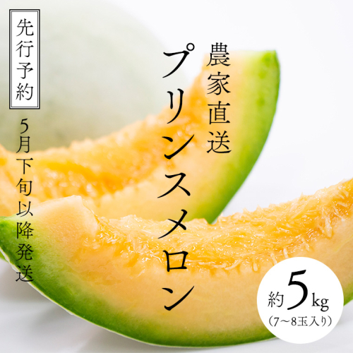 農家直送 プリンスメロン 1箱 約5kg ( 7～8玉入り ) 【 2026年5月下旬以降発送 】【 先行予約 】 期間限定 産地直送 果物 フルーツ メロン 甘い [CM001ya] 690232 - 茨城県八千代町