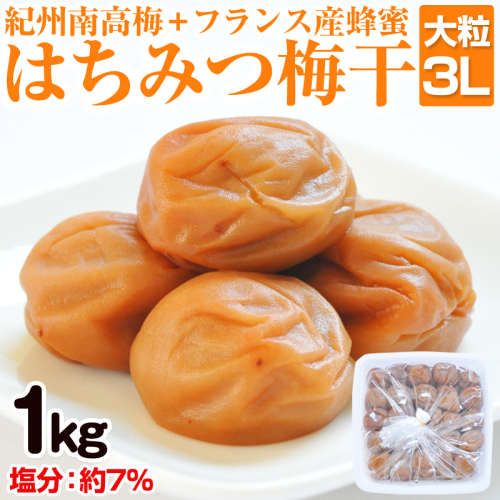 はちみつ梅干（紀州南高梅）800g 大粒 3L以上 和歌山県産
 69380 - 和歌山県御坊市