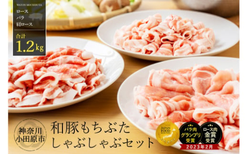 和豚もちぶたしゃぶしゃぶセット 合計1.2kg（ロース バラ 肩ロース）ふるさと納税 【小分け 豚肉 ポーク 豚しゃぶ しゃぶしゃぶ肉 冷凍 和豚もちぶた こだわりの豚肉 おいしい豚 贈り物 贈答品 ご褒美 神奈川県 小田原市 】