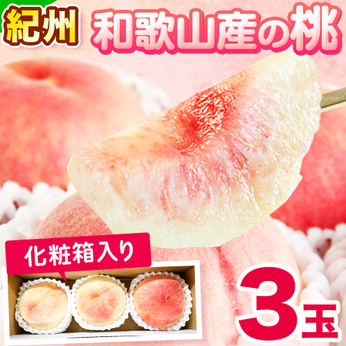 紀州和歌山産の桃　3玉　化粧箱入 魚鶴商店 《2026年6月下旬-8月上旬より発送予定》  和歌山県 日高町 モモ 813997 - 和歌山県日高町