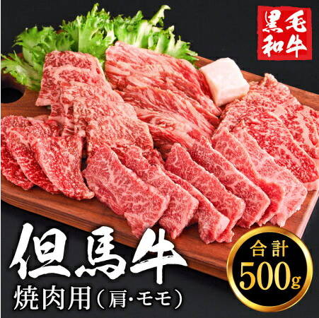 但馬牛経産牛　焼肉用（肩・モモ）500ｇ 010AA05N.／焼肉セット 黒毛和牛 いちかわ精肉店 経産牛 牛肉 国産 bbq バーベキュー 焼き肉セット アウトドア キャンプ 冷凍 焼き肉用 83299 - 兵庫県市川町