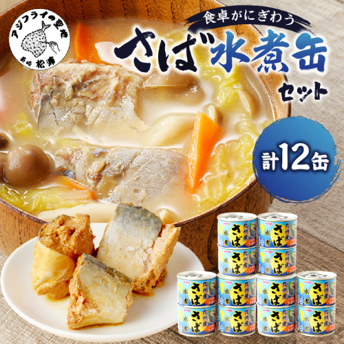 さば水煮缶セット(12缶)( さば サバ 鯖 さば缶 サバ缶 非常食 保存食 簡単調理 )【B3-097】 844804 - 長崎県松浦市