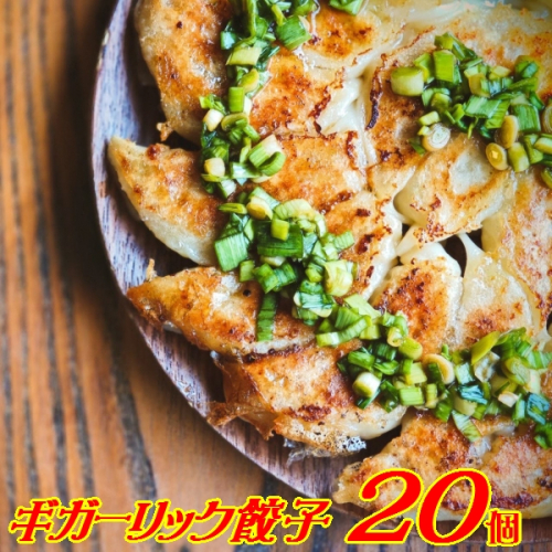 パワーみなぎる！ギガーリック餃子 20個入【特製葉にんにくのたれ付】 848557 - 青森県三戸町