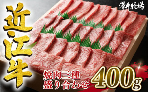 近江牛 焼肉 盛り合わせ 400g 冷凍 黒毛和牛 和牛 霜降り 和牛 赤身 和牛 焼肉セット 和牛 ブランド 和牛 三大和牛 和牛 贈り物 ギフト 神戸牛 松阪牛 に並ぶ 日本三大和牛 滋賀県 竜王町 澤井牧場 ふるさと納税