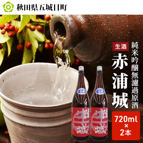 【生酒】純米吟醸無濾過原酒「赤浦城」720ml×2 お酒 日本酒 純米吟醸酒 85372 - 秋田県五城目町