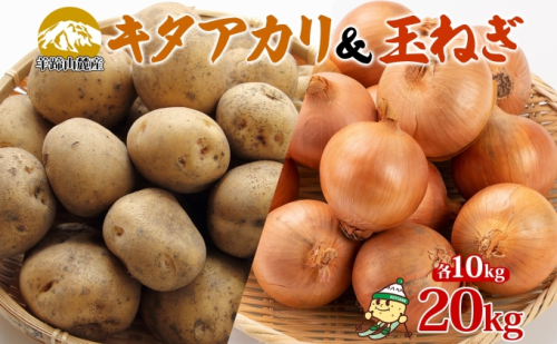 北海道産 じゃがいも キタアカリ 玉ねぎ Lサイズ 各約10kg ジャガイモ 北あかり 馬鈴薯 ポテト 玉葱 常備野菜 根菜 産直 JAようてい 送料無料 北海道北海道のジャガイモ 食品  864177 - 北海道倶知安町