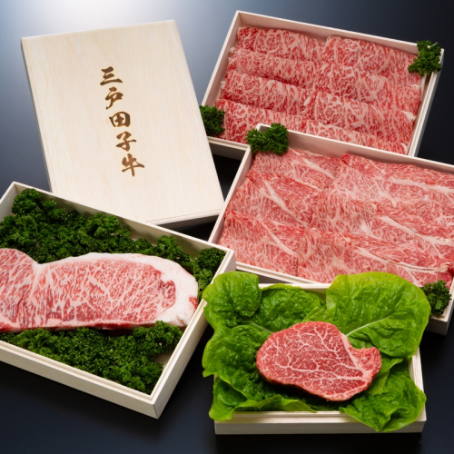 【黒毛和牛A4・B4等級以上】三戸田子牛人気部位セット 合計1.3kg 873906 - 青森県三戸町