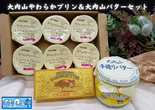 （冷蔵） 大内山やわらかプリン＆大内山バター セット ／ 大内山ミルク村 乳製品 プリン バター 乳製品 大紀ブランド 三重県 大紀町 891503 - 三重県大紀町