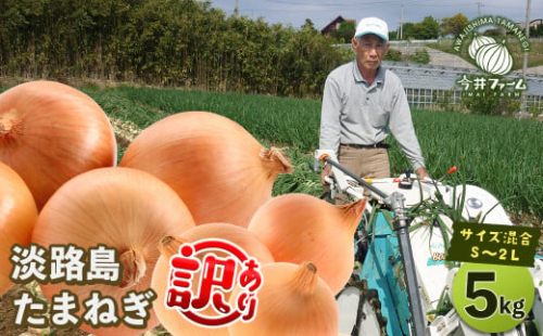 【訳あり】今井ファームの淡路島たまねぎ 5kg【サイズ混合S～2L】　　[訳アリ 玉ねぎ 玉葱 タマネギ 玉ねぎ 淡路島産 たまねぎ 玉ねぎ 玉ねぎ 玉ねぎ 玉ねぎ 玉ねぎ 訳アリ] 923776 - 兵庫県淡路市