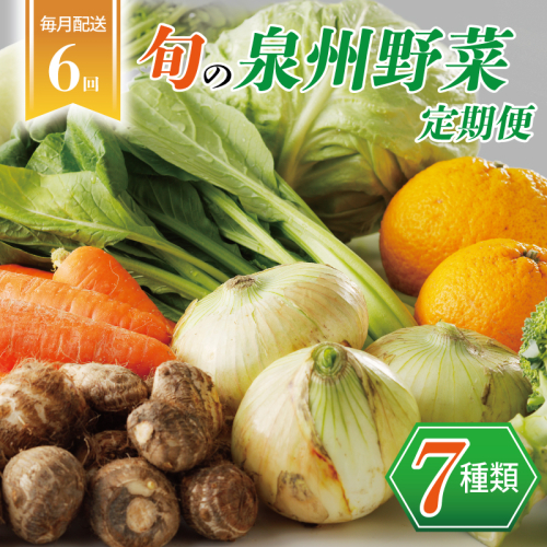 泉州野菜 定期便 7種類×全6回【毎月配送 国産 野菜 やさい 詰め合わせ セット 新鮮 旬 冷蔵発送 ええもん ていきびん】 099Z113 936306 - 大阪府泉佐野市