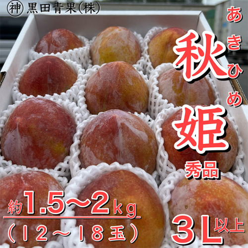 山形県産 秋姫(あきひめ) 秀品 3L以上 約1.5～2kg(12～18玉) 【令和7年産先行予約】FU23-443 941332 - 山形県山形市