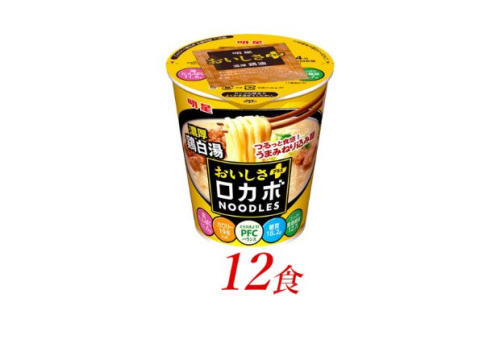 明星食品 ロカボNOODLESおいしさプラス 濃厚鶏白湯 12食 麺類 ラーメン カップ麺 ランチ お昼ご飯 軽食 夜食 小腹 ノンフライ麺 鶏の旨み 高たんぱく 食物繊維  943980 - 埼玉県嵐山町