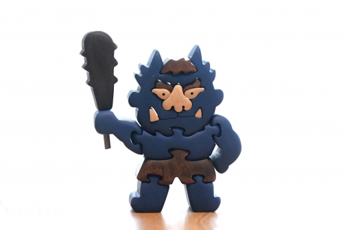 青鬼さん　木製パズル　節分　赤鬼　かわいい　プレゼント　知育　玩具 952915 - 大阪府河内長野市