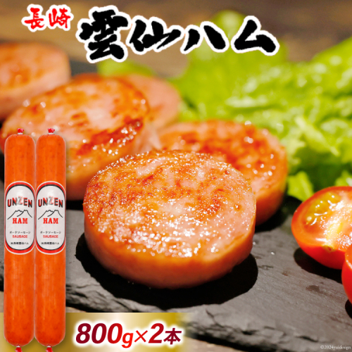 ED193 雲仙ハム ソーセージ大 800g×2本【絶品 人気 ウインナー ソーセージ おつまみ ギフト 肉 お弁当 おかず 小分け 便利 国産 豚肉 BBQ お歳暮 お中元 長崎県 島原市】  95816 - 長崎県島原市