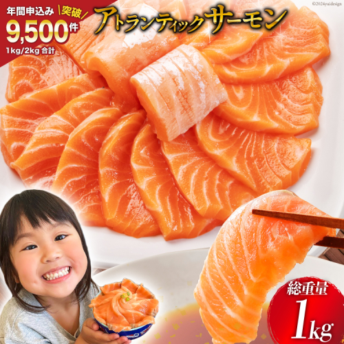 ノルウェー産 アトランティックサーモン 総重量 1kg (正味重量850g) [カネダイ 宮城県 気仙沼市 20565509] 魚 魚介類 サーモン 刺身 アトランティック アトラン 小分け 冷凍 鮭 さけ 訳あり ノルウェー 963073 - 宮城県気仙沼市