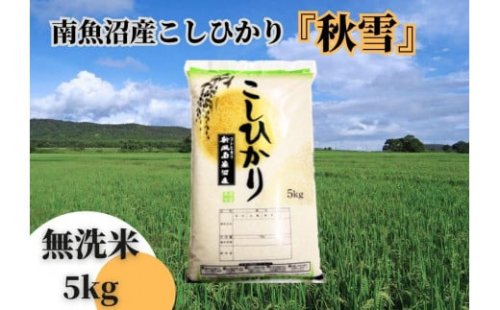 【令和7年産 新米予約】南魚沼産こしひかり「秋雪」無洗米５ｋｇ 新潟県の特A地区南魚沼市の美味しいお米【2025年（令和7年）10月上旬より順次発送予定】【米 お米 こしひかり 南魚沼 米 無洗米 こめ 新潟 米】